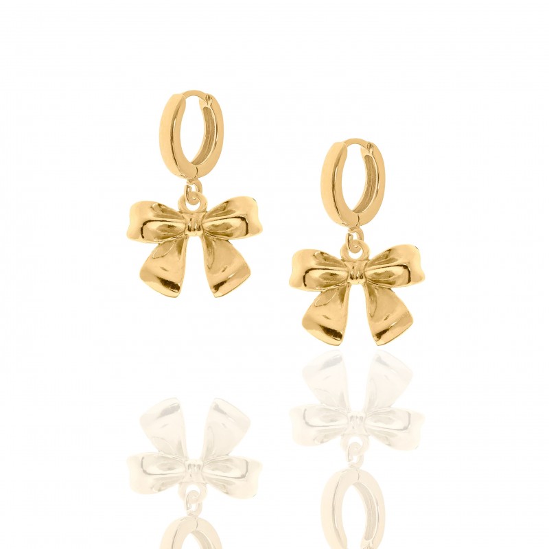 Kolczyki srebrne pozłacane z kokardkami