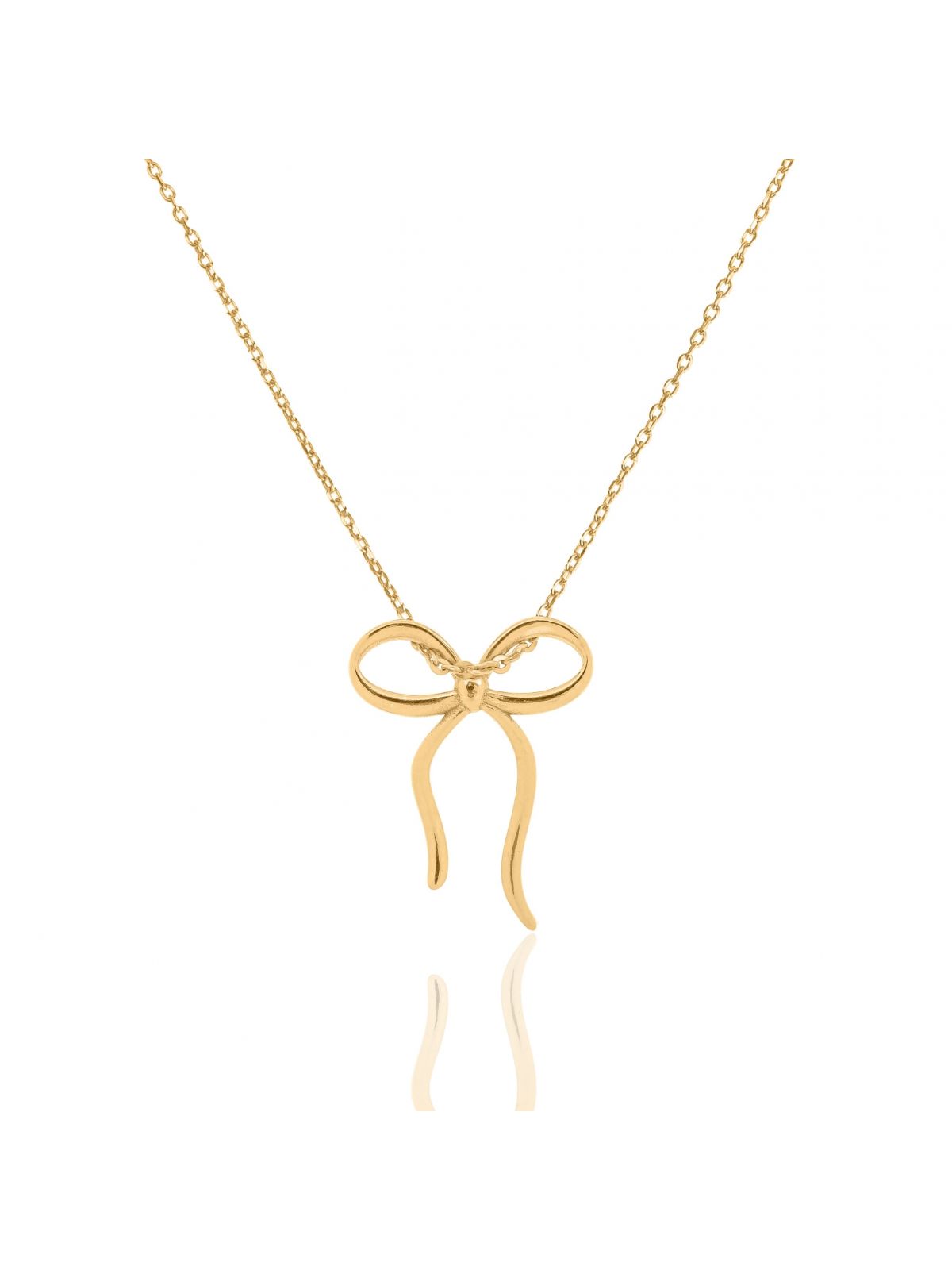 Naszyjnik srebrny pozłacany z kokardą