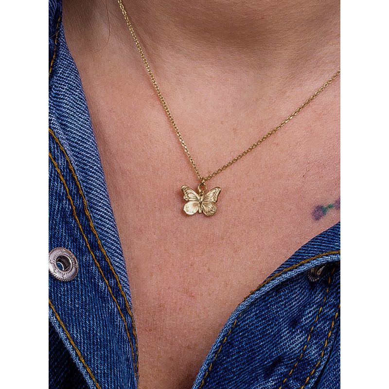 Naszyjnik srebrny pozłacany z motylkiem