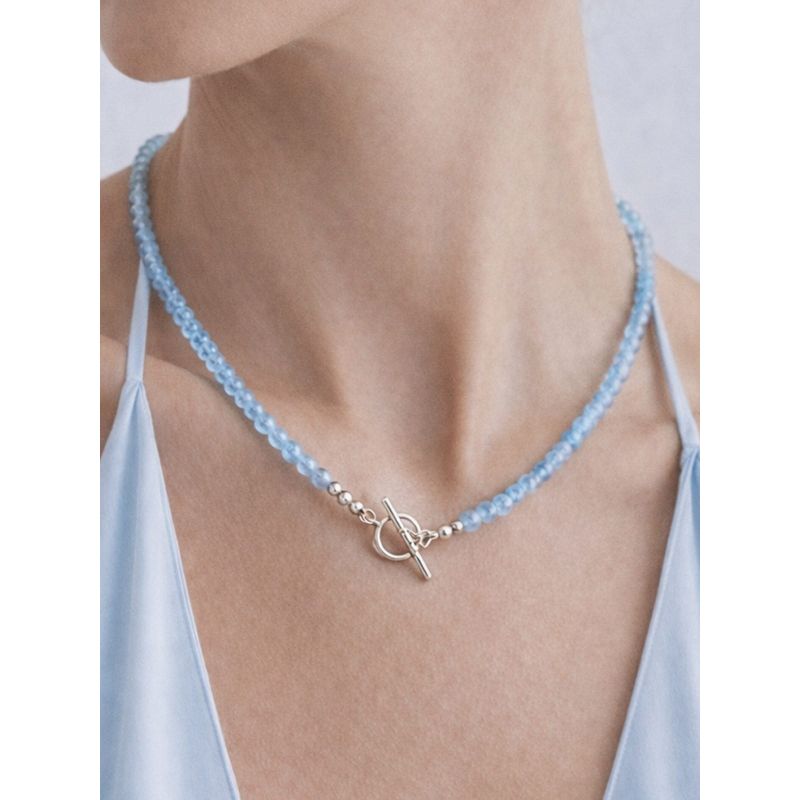 Naszyjnik z akwamarynu ze...