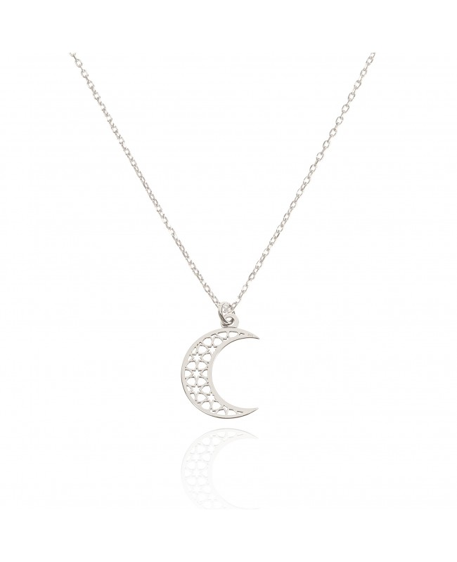 Naszyjnik srebrny z ażurowym księżycem