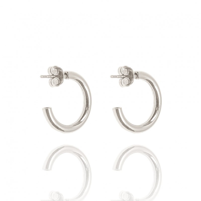 Kolczyki srebrne małe półkola