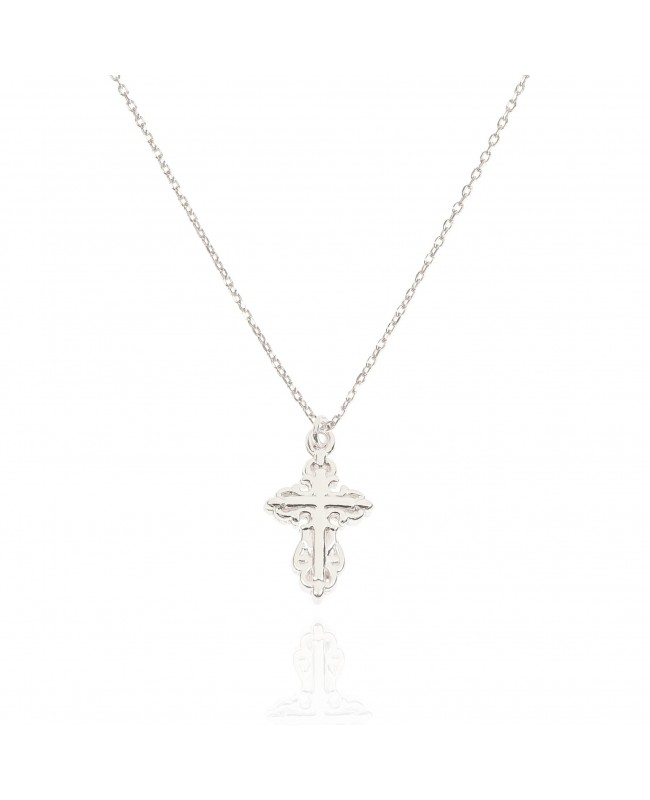 Naszyjnik srebrny z odlewanym krzyżem