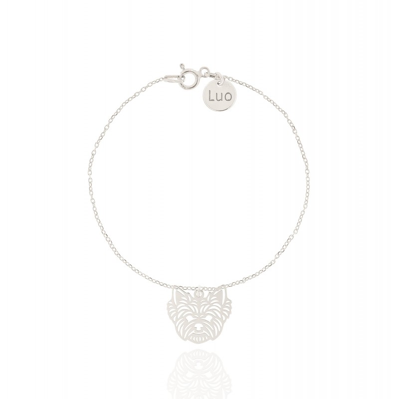 Bransoletka srebrna z psem Yorkshire Terrier