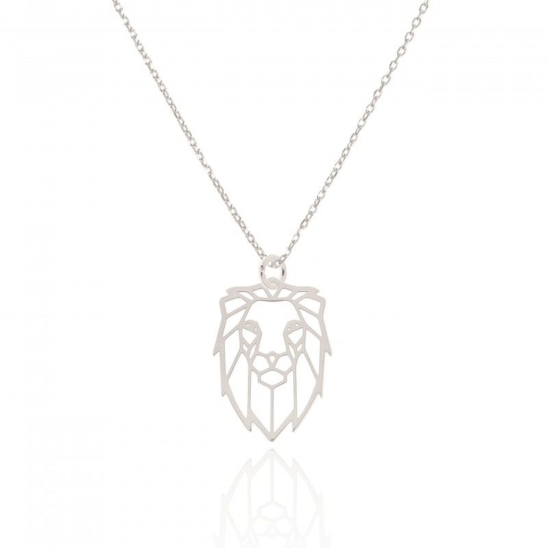 Naszyjnik srebrny z ażurowym lwem