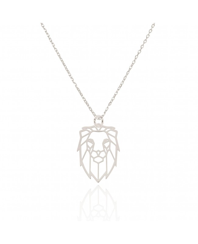 Naszyjnik srebrny z ażurowym lwem