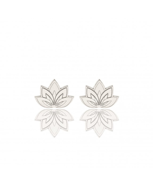 Kolczyki srebrne z kwiatami lotosu