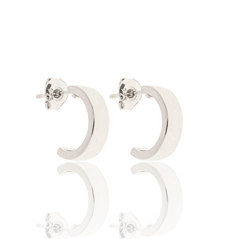 Kolczyki srebrne grube półkola